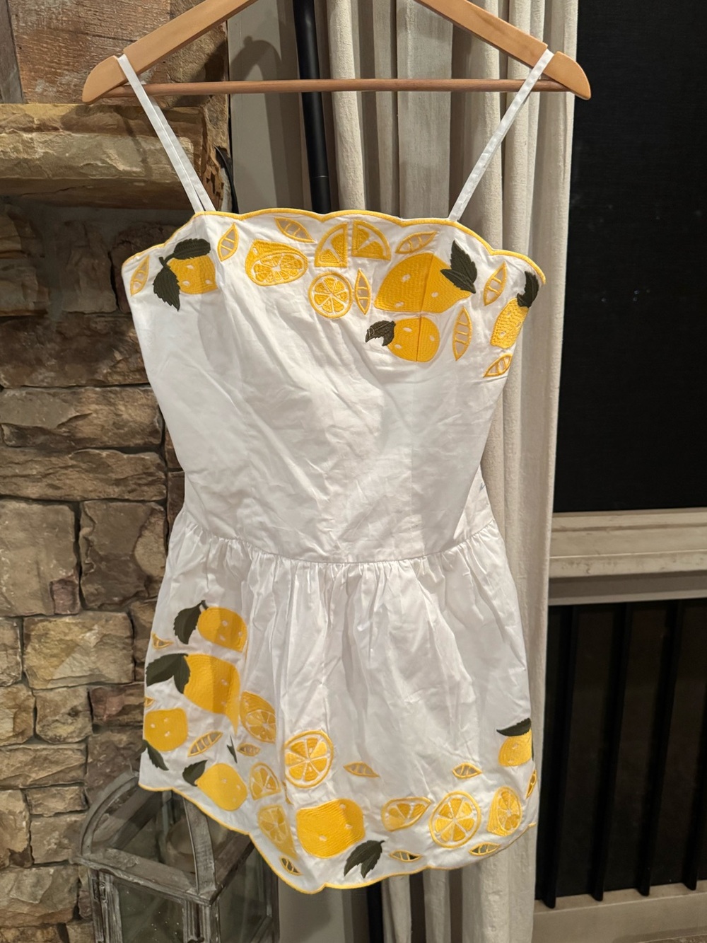 Anthropologie COREY LYNN CALTER Lemon Print Embroidered Destiny Dress NWOT - Picture 7 of 16